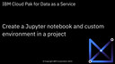 Create a Jupyter notebook and custom environment in a project: Cloud Pak for Data as a Service