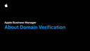 Apple Business Manager - About Domain Verification